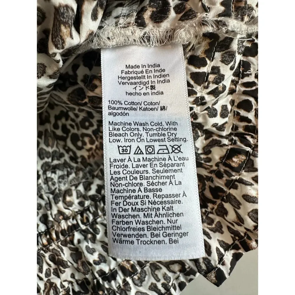 J. Crew Hyacinth Top Leopard Cotton Poplin XS Style CI551